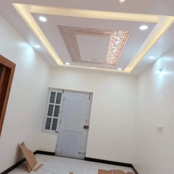 POP false ceiling with recessed lights and cove detail