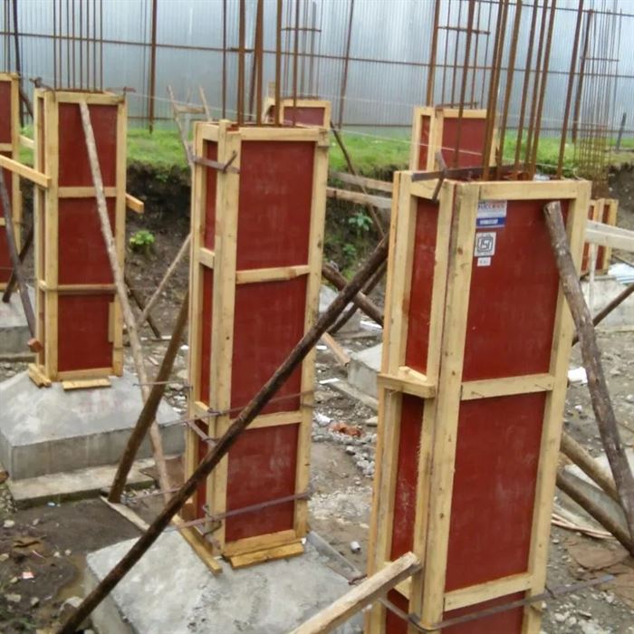 Column shuttering ready for casting