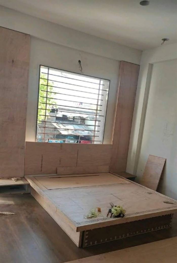 Finished and painted interior room