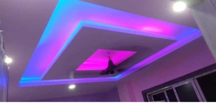 POP ceiling with concealed colour cove lighting